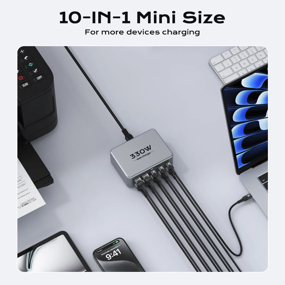 TOPZERO 330W USB C Multiport Fast Charging Station