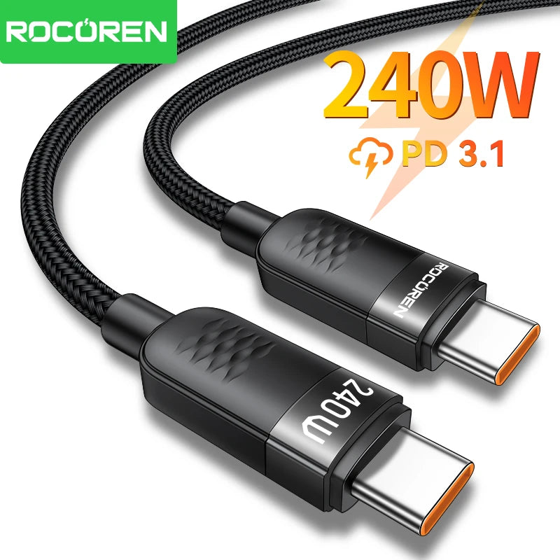 Rocoren 240W USB-C to USB-C Fast Charging & Data Cable