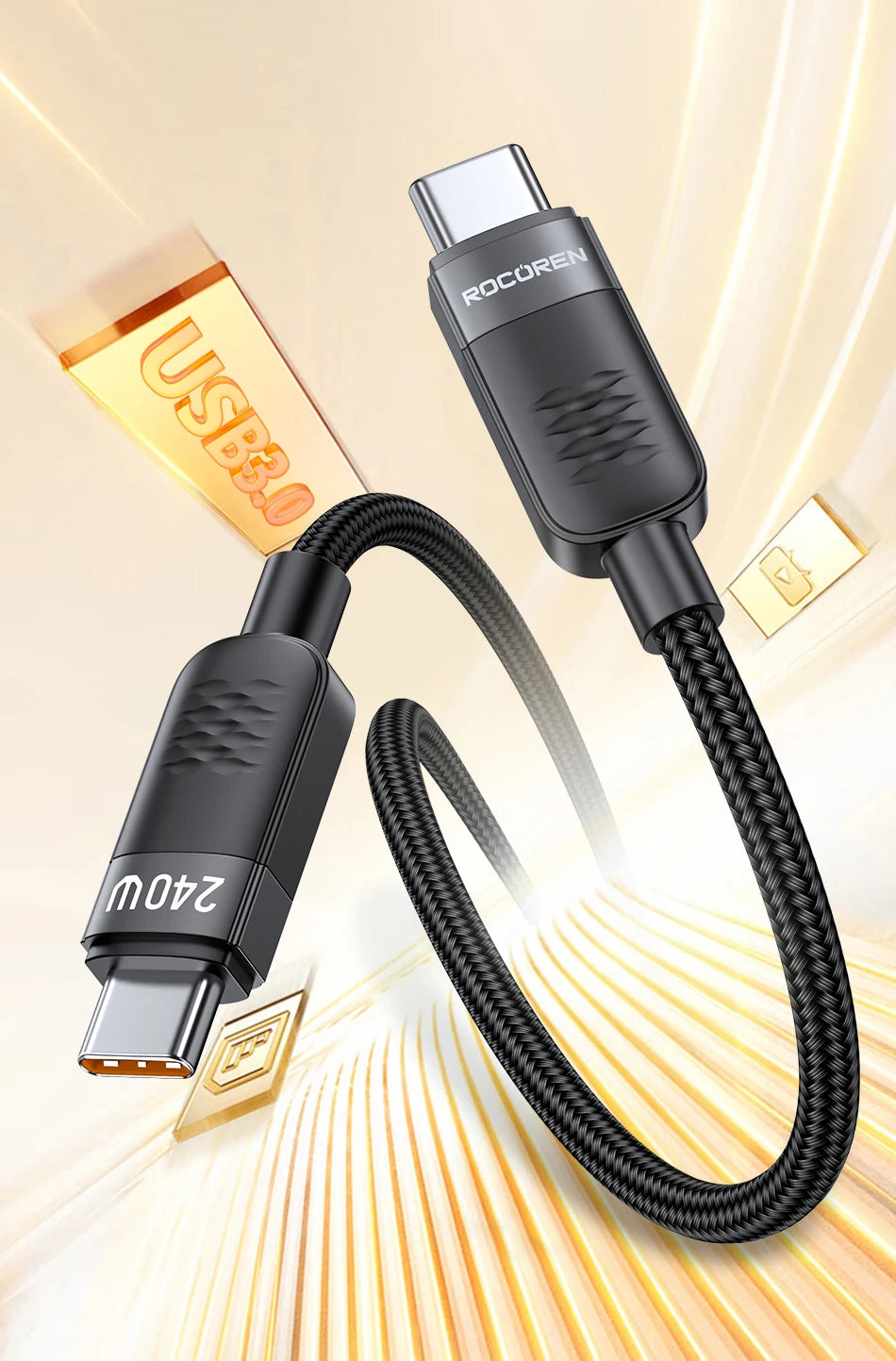 Rocoren 240W USB-C to USB-C Fast Charging & Data Cable