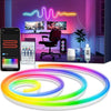 Simplrtech 5V USB RGBIC Neon LED Strip — Multi-Color Lighting with Bluetooth App & Remote Control